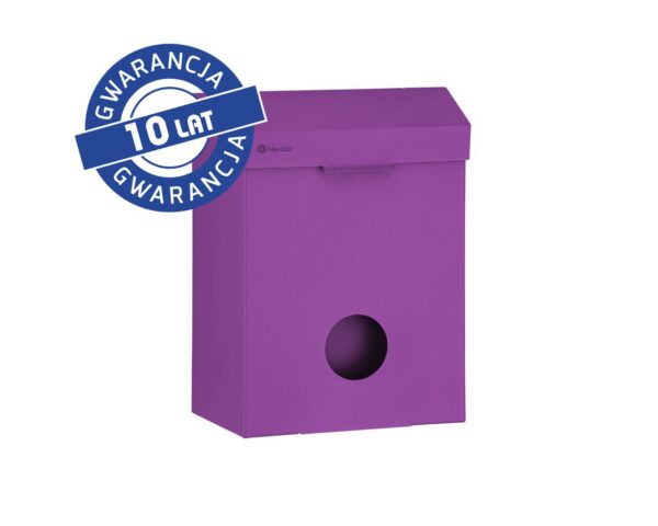 Kosz do damskich toalet MERIDA STELLA VIOLET LINE z pojemnikiem na torebki higieniczne, pojemność 4,4 l, fioletowy