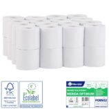 Papier toaletowy MERIDA OPTIMUM, biały, średnica 11 cm, długość 50 m, dwuwarstwowy, worek 32 szt., ECOLABEL