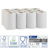Ręczniki papierowe w roli MERIDA CLASSIC MINI, białe, średnica 13 cm, długość 116 m, jednowarstwowe, zgrzewka 12 rolek, ECOLABEL