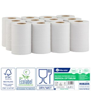 Pojemnik na ręczniki w roli MERIDA HARMONY za 50 zł netto przy zakupie 2 opakowań ręczników w roli MERIDA OPTIMUM MINI ROB205 (24 x 60 m = 1 440 m)