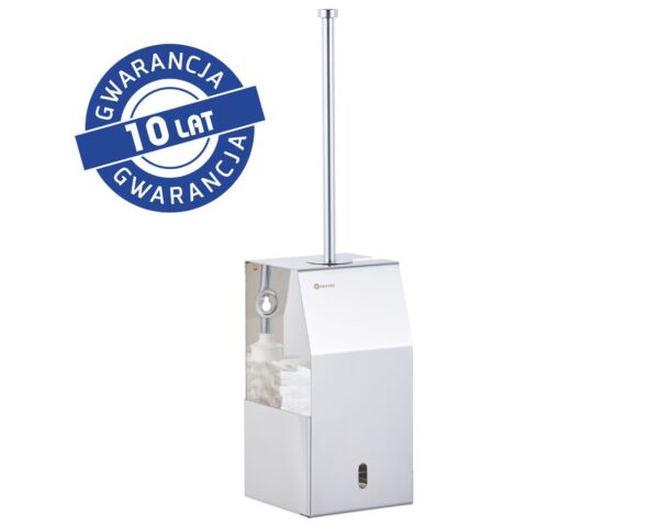 Szczotka do WC z uchwytem mocowanym do ściany, stal polerowana