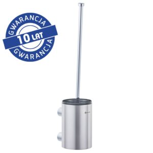 Szczotka do WC z uchwytem mocowanym do ściany, tuba krótka, stal polerowana
