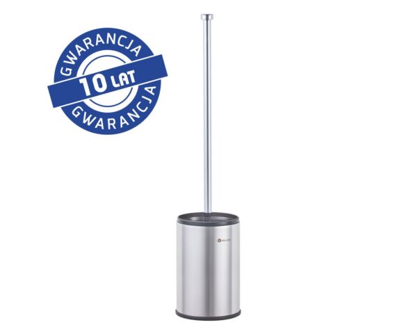 Szczotka do WC z uchwytem stawianym, tuba krótka, stal polerowana