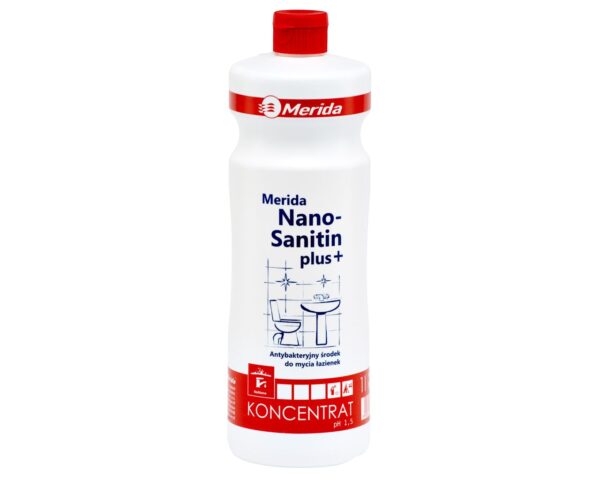MERIDA NANO SANITIN PLUS środek do mycia i dezynfekcji pomieszczeń i urządzeń sanitarnych, butelka 1 l