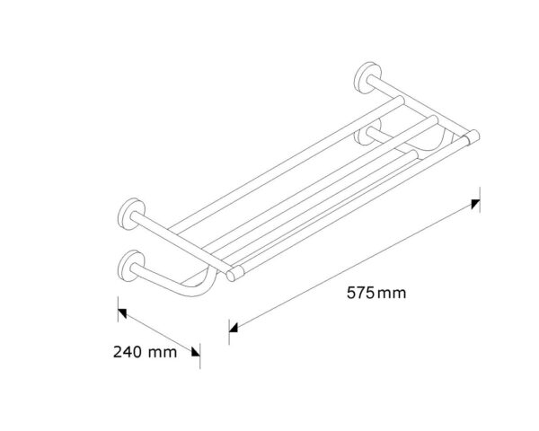 Półka na ręczniki z drążkiem Półka na ręczniki z drążkiem