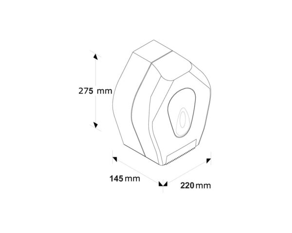 Pojemnik na papier toaletowy MERIDA TOP MINI, tworzywo ABS, biały, okienko szare Pojemnik na papier toaletowy MERIDA TOP MINI, tworzywo ABS, biały, okienko szare