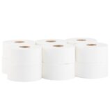 Papier toaletowy MERIDA TOP, biały, średnica 19 cm, długość 180 m, dwuwarstwowy, zgrzewka 12 szt., ECOLABEL