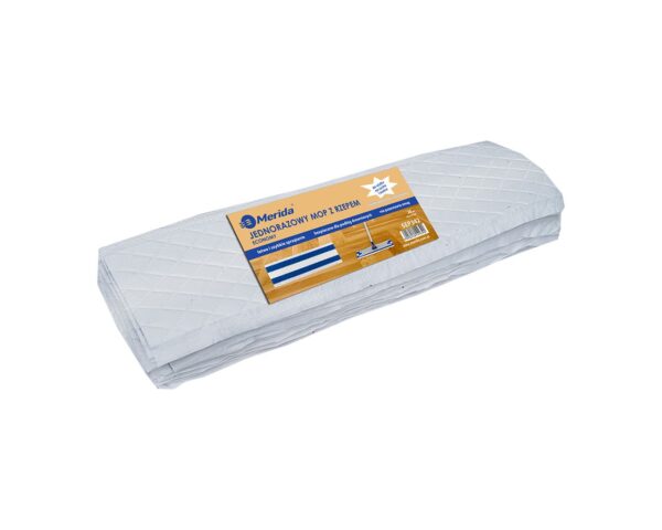 Jednorazowy mop z rzepem ECONOMY, mikrowłókno, 43 x 13 cm, biały, paczka 20 szt.