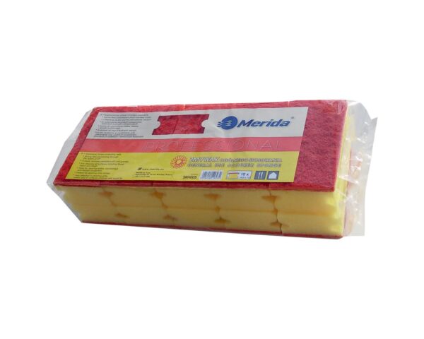 Zmywak profesjonalny ogólnego stosowania, pianka żółta, fibra czerwona, opakowanie 10 szt. Zmywak profesjonalny ogólnego stosowania, pianka żółta, fibra czerwona, opakowanie 10 szt.