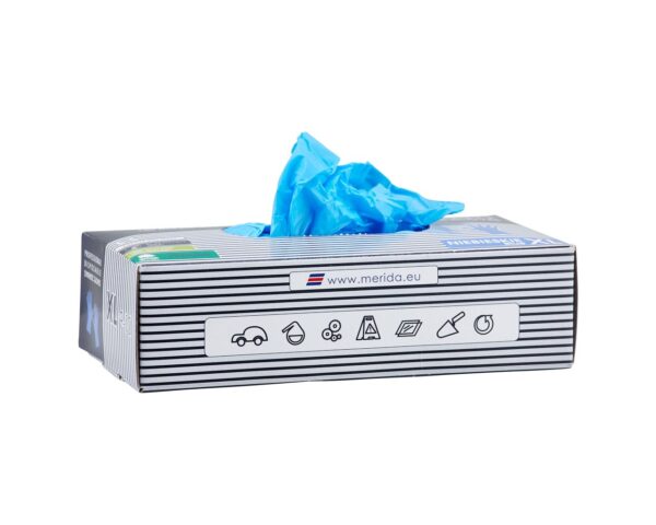 Rękawice winylowo - nitrylowe, niebieskie, rozmiar L, opakowanie 100 szt. Rękawice winylowo - nitrylowe, niebieskie, rozmiar L, opakowanie 100 szt.