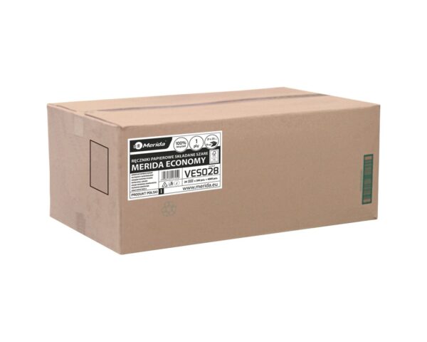 Ręczniki papierowe MERIDA ECONOMY, szare, jednowarstwowe, 4000 szt.